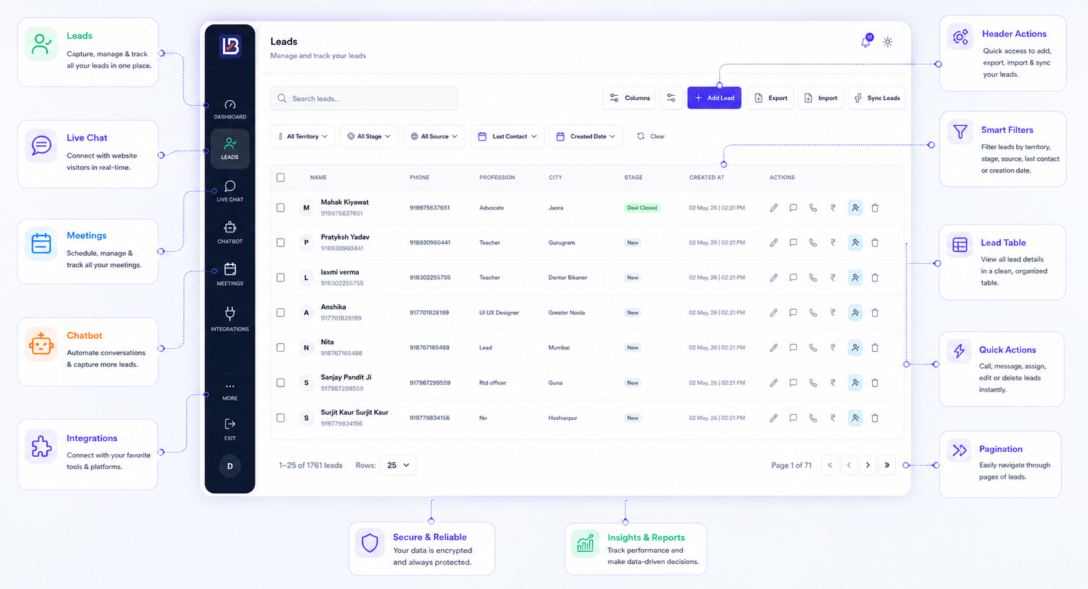 LeadBajaar platform interface